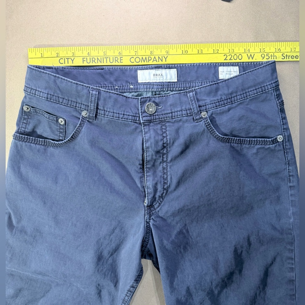 BRAX Cooper Fancy Pants Men’s 33x32 – Regular Fit Dark Blue Chino - Picture 6 of 8